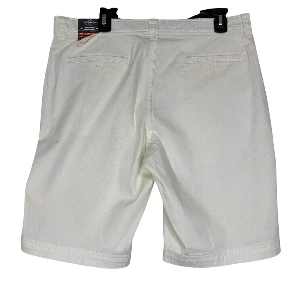 NWT St. John's Bay Shorts White‎ Chinos Comfort Stretch Golf Vacation Mens 34